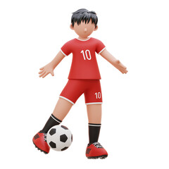 player kicks the ball 3d character