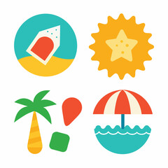 Summer Water colored Stamps design vector