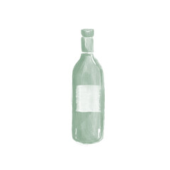 simple green bottle painting png