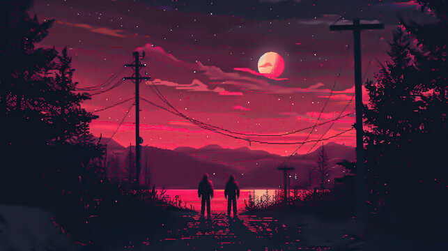 A retro-inspired pixel art poster for a fictional event