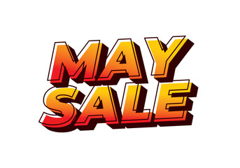May sale. Text effect in 3 dimensions style and eye catching colors