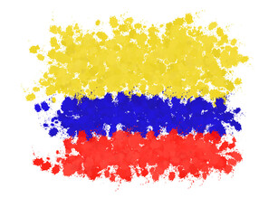colombian flag with paint splashes