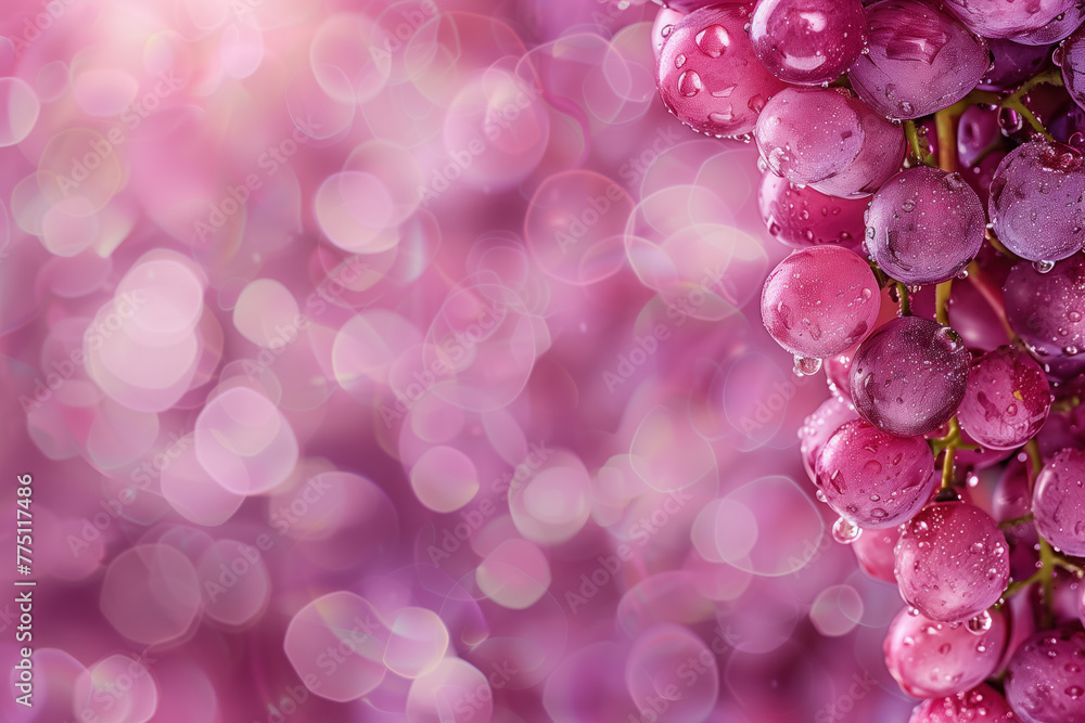 Poster rose grapes with bokeh background and space for text. background image. created with generative ai t