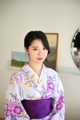 Japanese woman in a yukata - 775117850