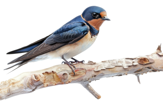 Woodland Swallow Perch isolated on transparent Background