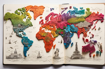 World Doodles Unite, A Vibrant Celebration of Cultures Explodes on a Notebook Page