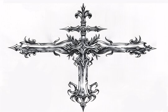a drawing of a cross