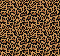 Leopard cat print texture seamless stylish design, vector pattern