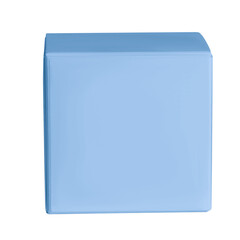 A blue empty box on an empty background.