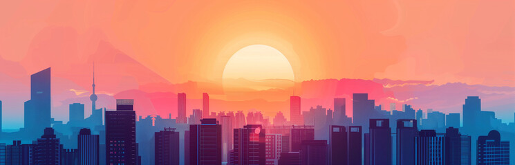 City horizon , sun rise 