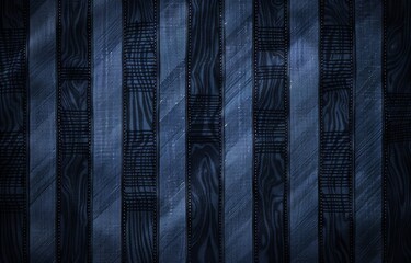 A denim texture with classic blue stripes, offering a casual and familiar background for fashion or lifestyle banners - obrazy, fototapety, plakaty