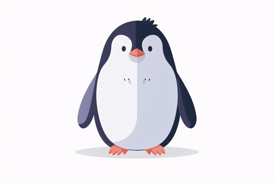 a cartoon penguin standing on a white background