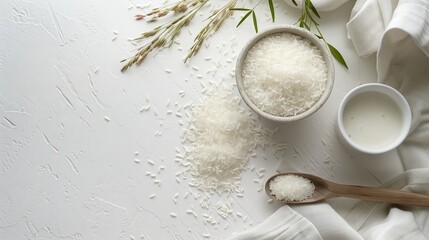 Graphic design with ears of rice and grains Product images for advertising