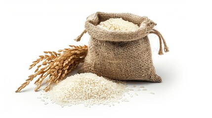 Graphic design with ears of rice and grains Product images for advertising - obrazy, fototapety, plakaty