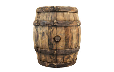 Obraz premium Wood-Crafted Barrel isolated on transparent Background