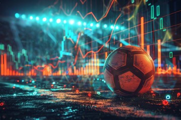 Online bet and analytics and statistics for soccer game. Generative AI - 775129418