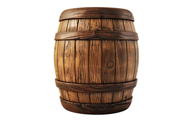 Barrel Crafted from Wood isolated on transparent Background