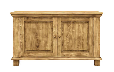 Shut Wooden Credenza isolated on transparent Background