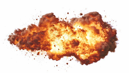 big fire explosion isolated on white background