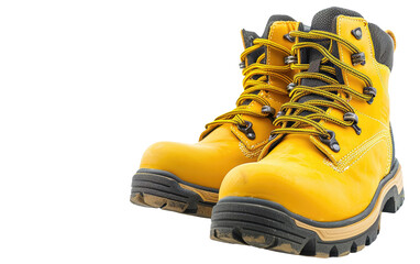 Men's Work Boots: Radiant Yellow Edition isolated on transparent Background