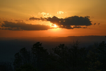 Sunset view from Pilot Mountain, North Carolina