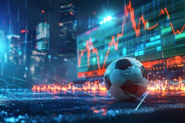 Online bet and analytics and statistics for soccer game. Generative AI - 775131279