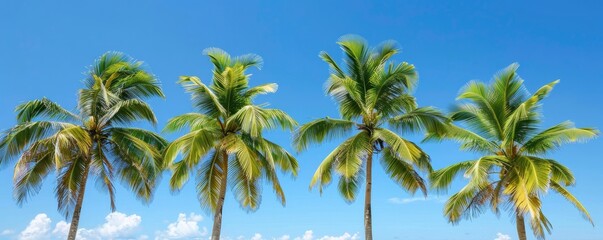 Obraz premium Palm Trees with a Blue Sky Background