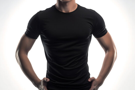 man in black tshirt mockup 