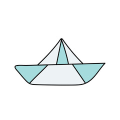 Ship in doodle style. Vector illustration.