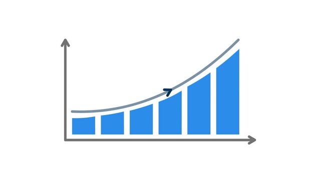 animated business graph with arrow growth. infographic