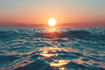Fotobehang Chillwave-inspired sunset over a calm ocean © Sataporn