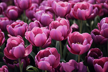 Obraz premium Close-up image of purple spring tulips