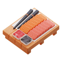 sashimi 3d icon illustration