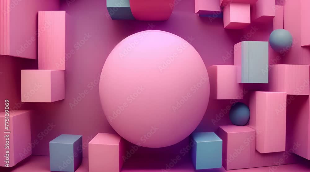 Poster abstract 3d render geometric background with cubes modern animation motion design seamless looped vi