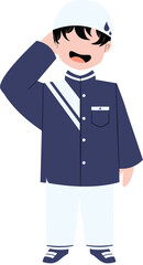 Muslim kid character. Back to school character.