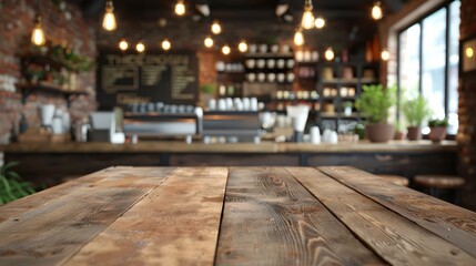 Wooden tables stand vacant in the inviting cafe interior