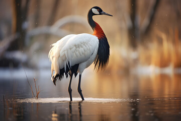 Red-crowned Crane, found in East Asia's wetlands