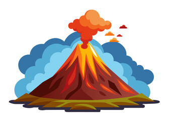 Volcano Vector Illustration: Nature in Action
