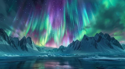 Fototapeten Arctic brilliance  cinematic timelapse of shimmering northern lights in high resolution © RECARTFRAME CH