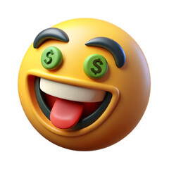 Money-eyes Face Emoji 3D Icon

