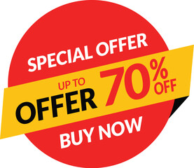 Red and yellow special offer badges vector art collection 