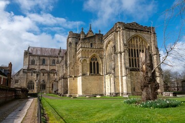 a view of Winchester Cathedral a royal Anglo Saxon church Hampshire England