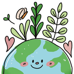 Earth Day cute elements