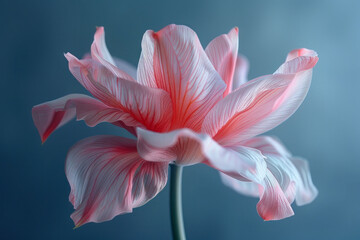 Delicate Tulip with Translucent Petals in Cool Hues.