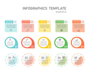 Infographic data grid design template, modular grid page layout set.