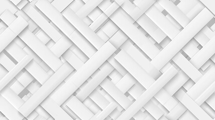 abstract flat design featuring a multitude of intersecting lines arranged in a captivating pattern, rendered in white plastic against a seamless white background. SEAMLESS PATTERN - obrazy, fototapety, plakaty
