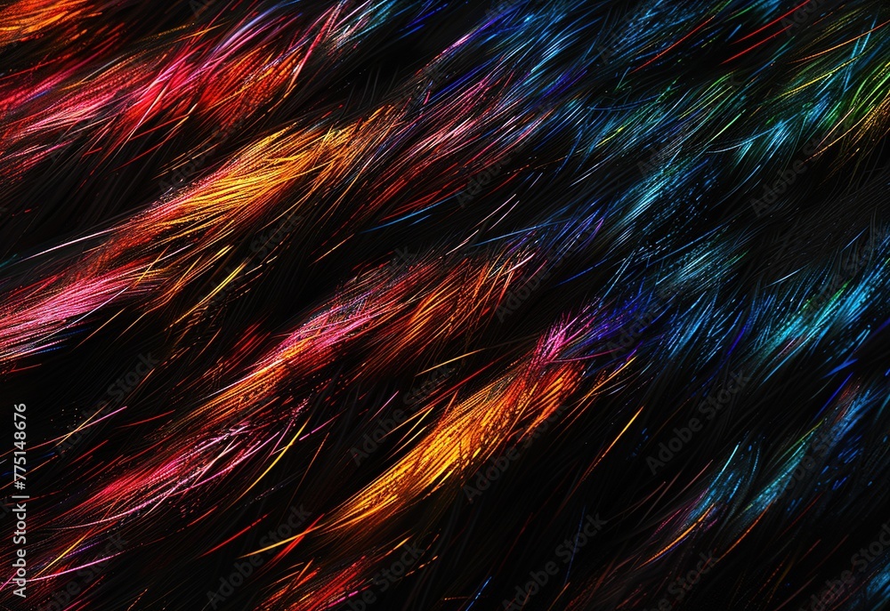 Poster vivid spectrum of light: a mesmerizing display of colorful luminous fibers that convey the essence o