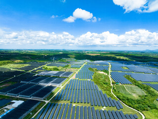 Summer scenery of Dongfang Photovoltaic Farm in Hainan, China