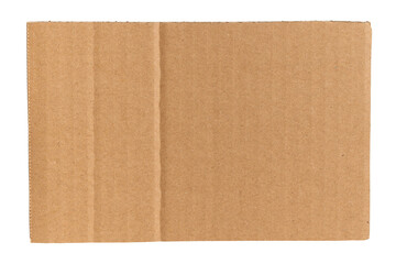 A flat piece of cardboard on a blank background.