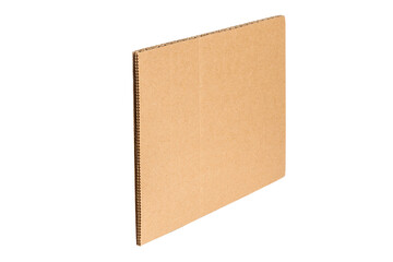 A flat piece of cardboard on a blank background.